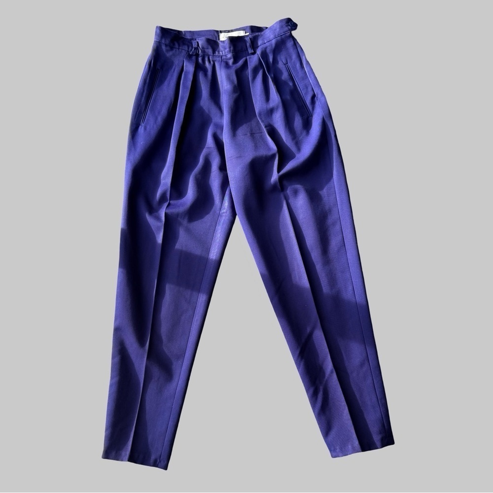 Vintage Vertigo Pour La Ville Pure Wool High Waist Pleated Front Trouser Pants - Picture 1 of 13